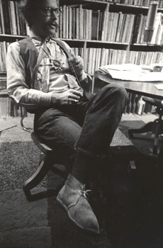 Tom Robbins in studio durin recording of Notes from the underground 1967