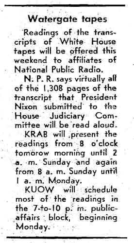 NPR reads Watergate Transcripts