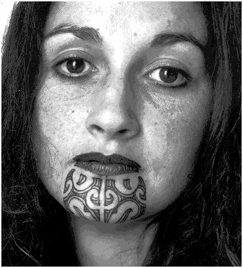Stylized maori face tattoo moko  CanStock
